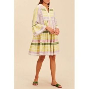 Anthropologie Devotion Twins Ella Midi Embroidered Swing Dress M EUC